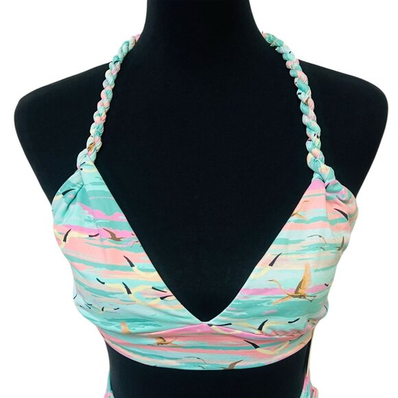 ESTIVO Two Piece Swimwear Matching Set Halter Triangle Top Hi-Rise Knot Bikini - Picture 5 of 10